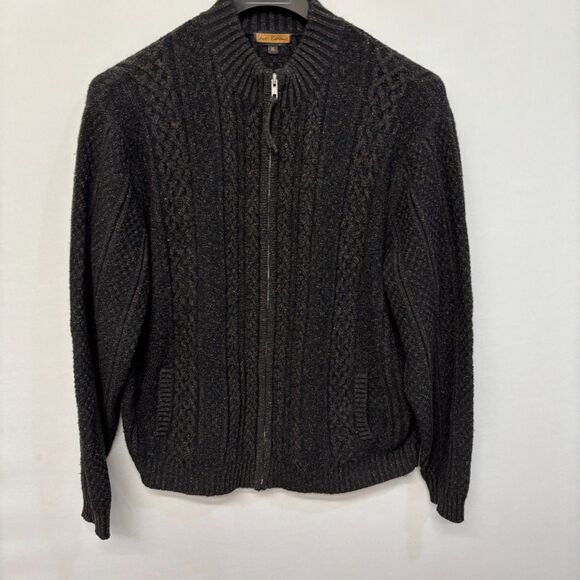 Lenor Romano Men XL X-Large Wool Full Zip Cardigan Sweater Cable Knit C029 -2 - Picture 11 of 16